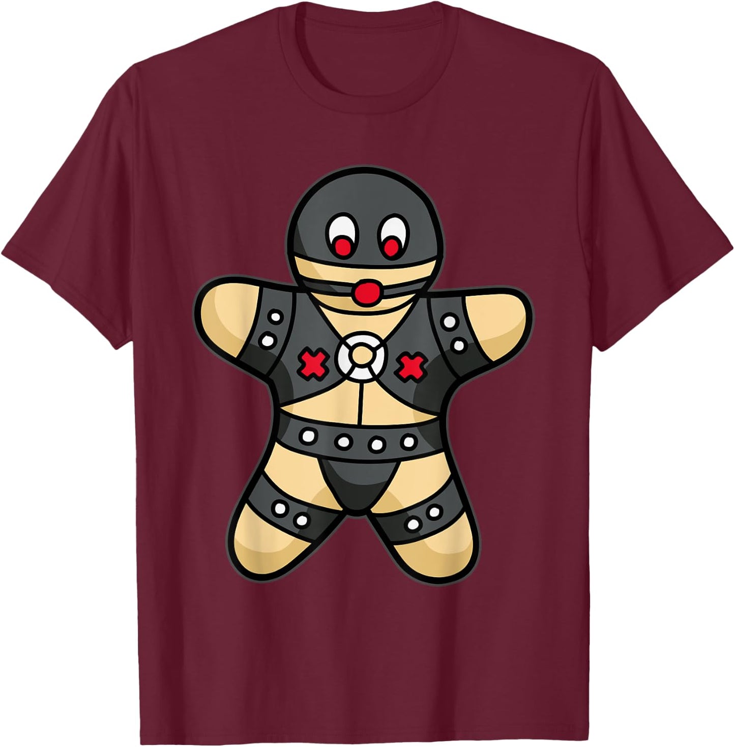 Kinky Gingerbread Man - BDSM & Bondage Humor T-Shirt - T-Shirt | Maroon