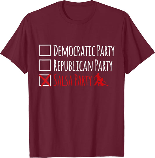 Salsa Dance Shirt And Salsero Gift Black X-Small Salsa Dance T-Shirt - T-Shirt | Maroon