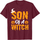 Son of a Witch Halloween Trick Or Treat Boys Wizard T-Shirt - T-Shirt | Maroon
