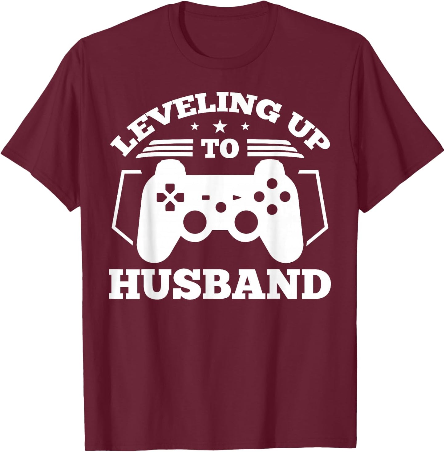 Gamer Engagement gift, Leveling Up To Husband design T-Shirt - T-Shirt | Maroon