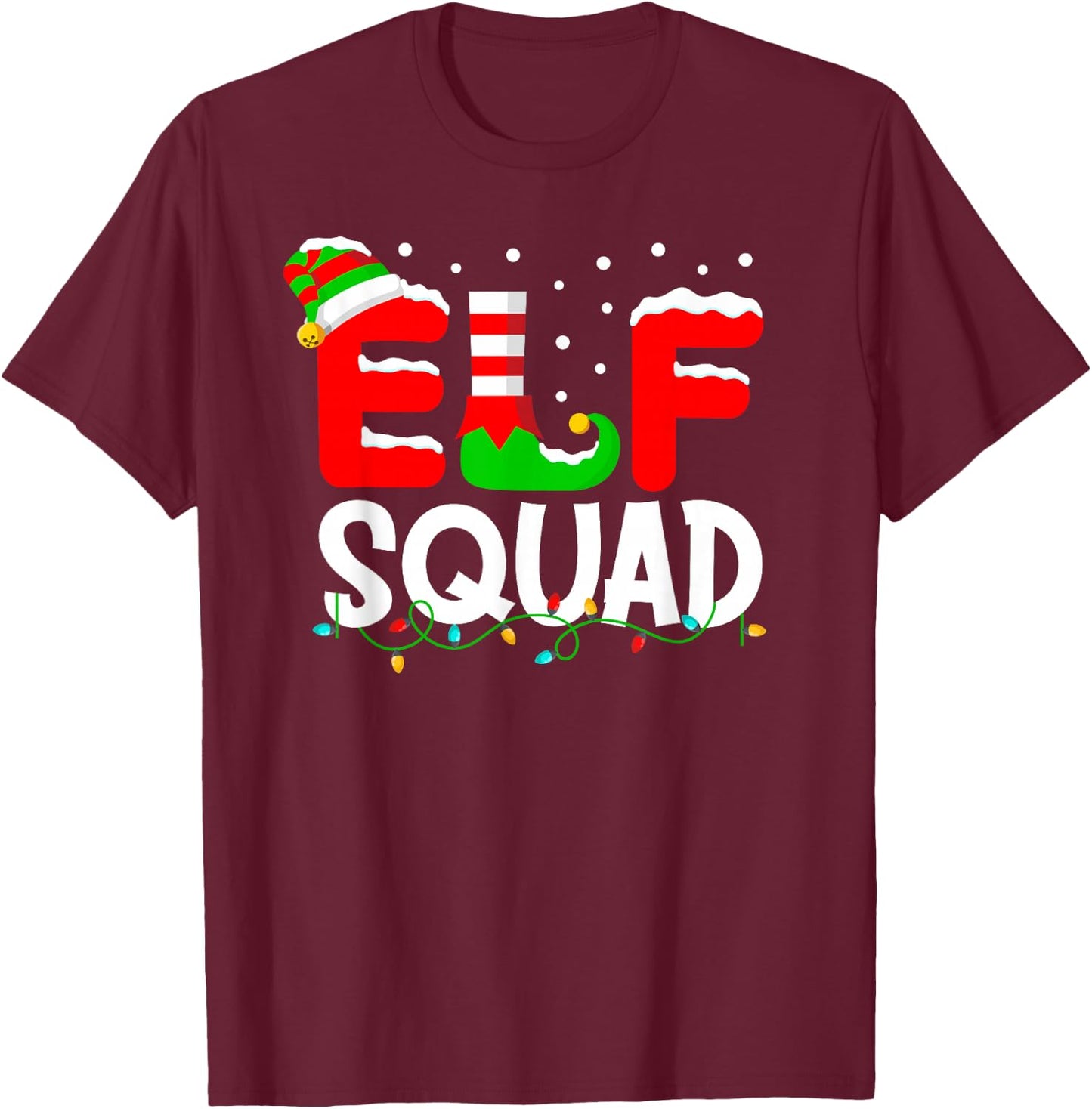 Elf Squad Christmas Matching Family Toddler Boy Girl Funny T-Shirt - T-Shirt | Maroon