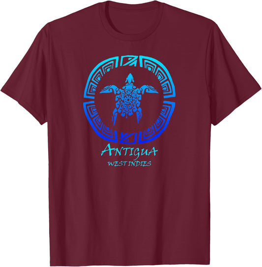 KULAWIND Antigua, West Indies Vintage Retro Tribal , Black, Small T-Shirt - T-Shirt | Maroon