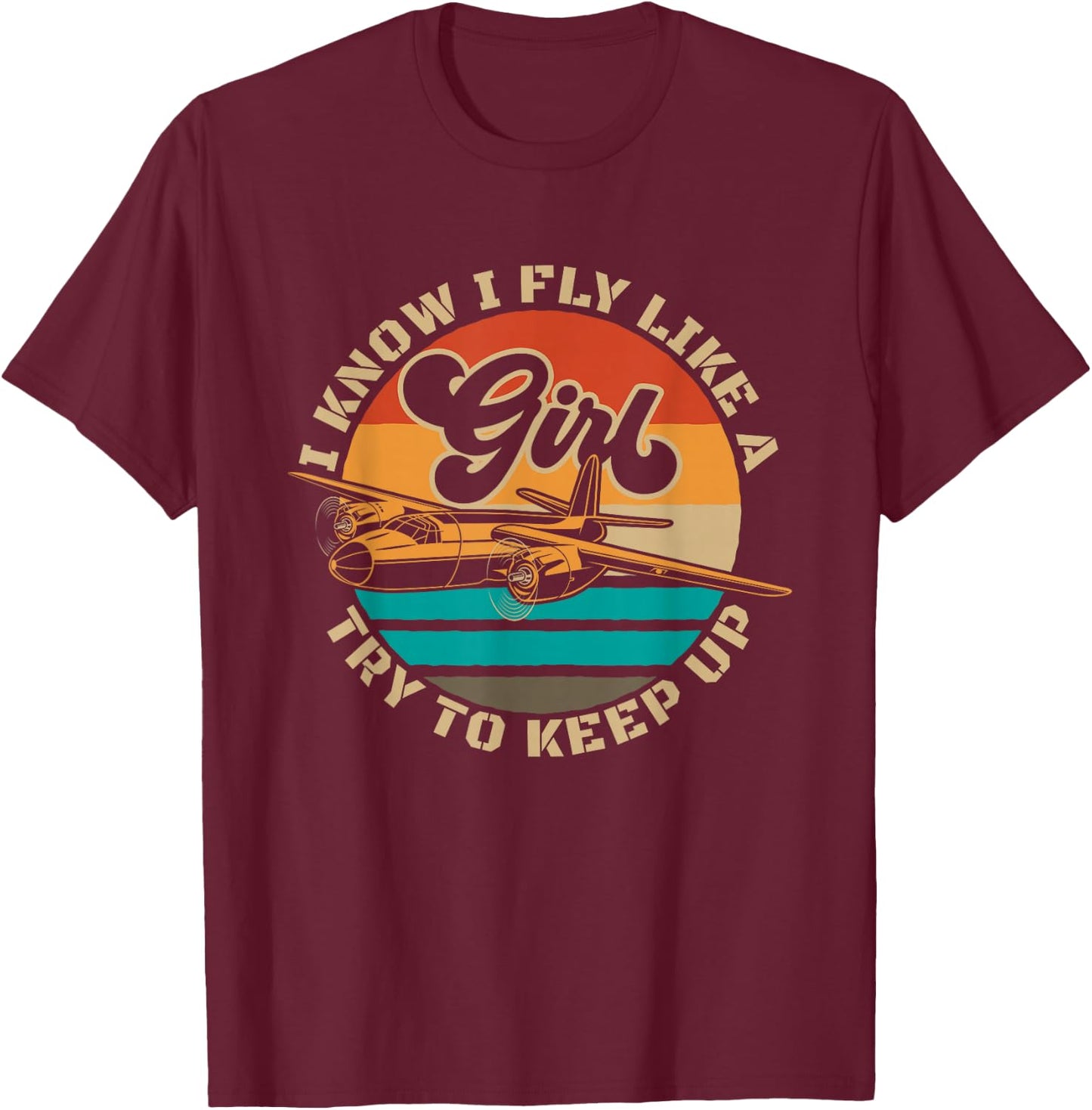 Female Pilot For A Pilot Professionals And Plane Humor Lover T-Shirt - T-Shirt | Maroon