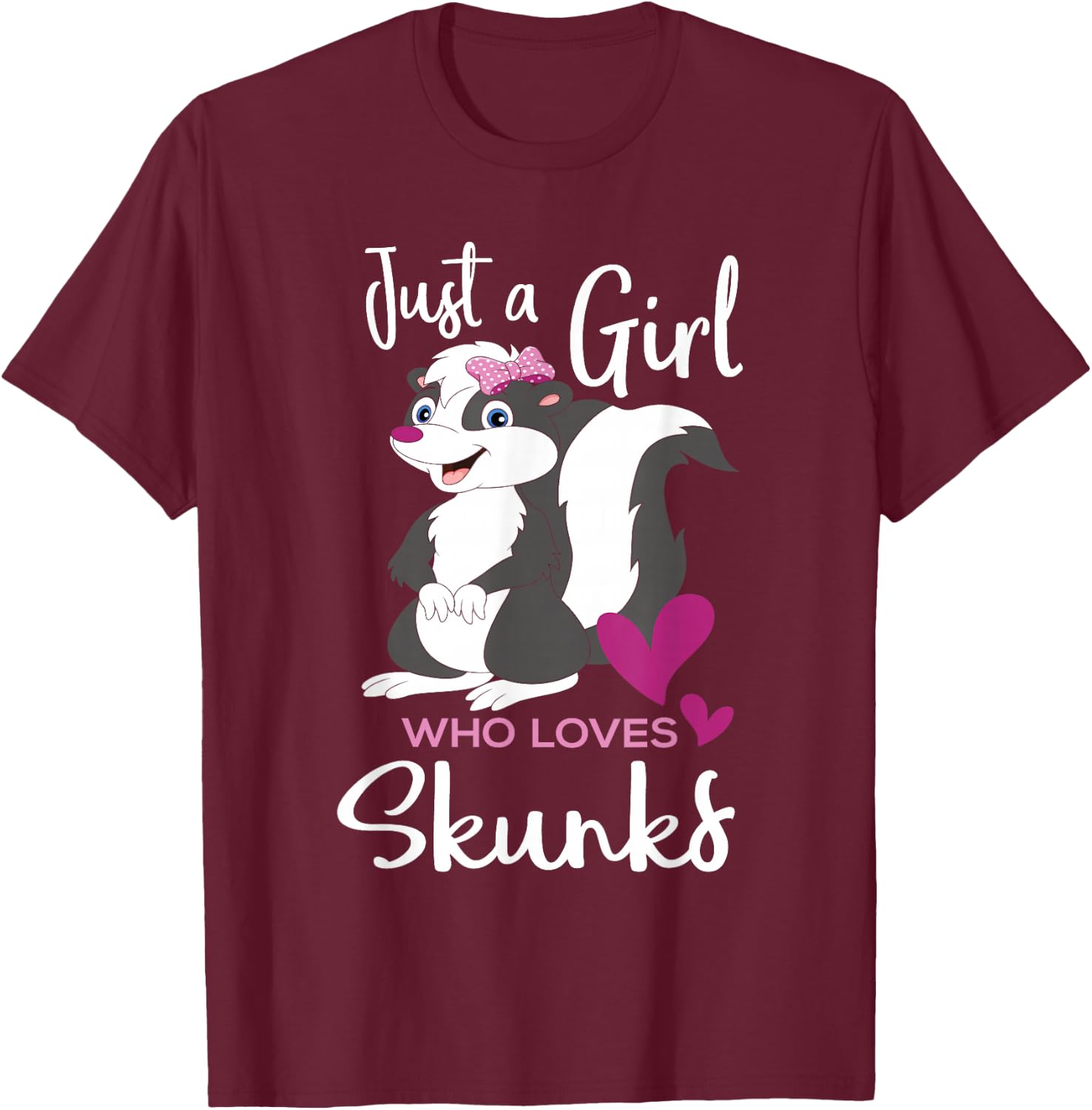 A Girl Who Loves Skunks - Skunk Lover Zookeeper Zoologist T-Shirt - T-Shirt | Maroon