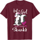 A Girl Who Loves Skunks - Skunk Lover Zookeeper Zoologist T-Shirt - T-Shirt | Maroon