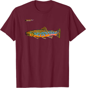 Brook Trout Fishing Shirts & Gear by Black Fly T-Shirt - T-Shirt | Maroon