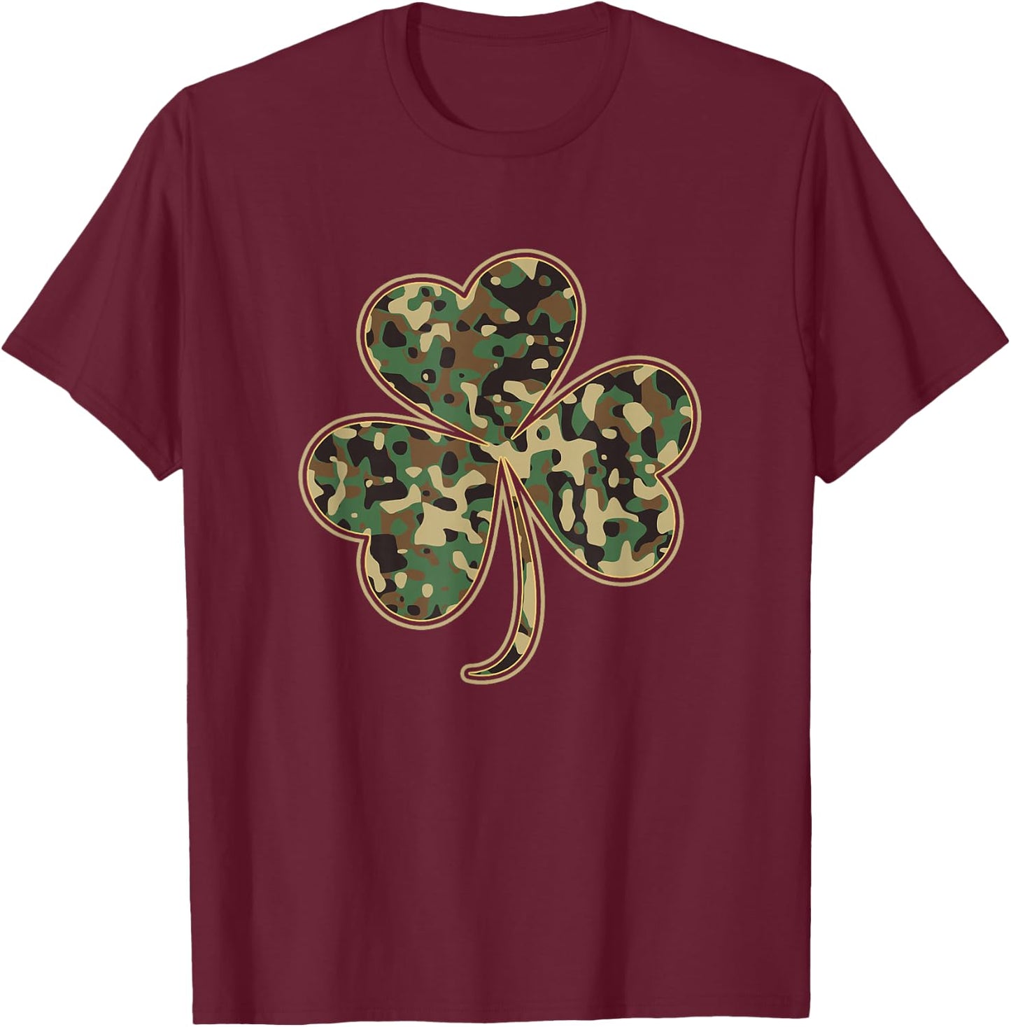 St Patricks Day Irish Shamrock Camo Camouflage Women T-Shirt - T-Shirt | Maroon