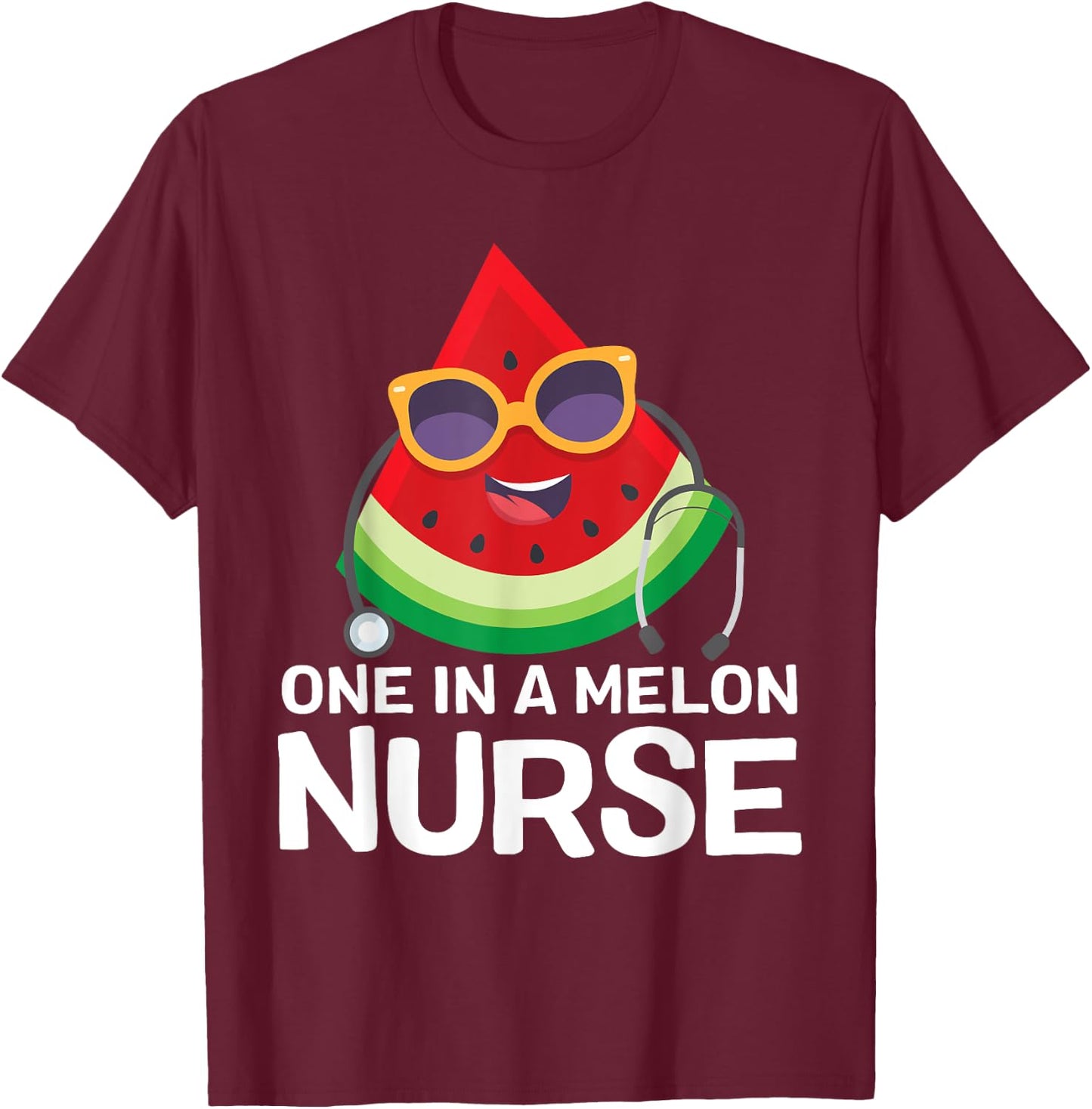 One in a Melon Nurse summer RN Watermelon nursing Women T-Shirt - T-Shirt | Maroon