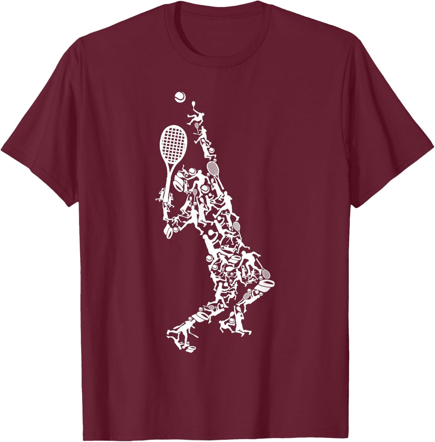 Tennis silhouette , Black, Small T-Shirt - T-Shirt | Maroon