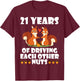 Fox Husband Wife Married 21 Years Of Driving Each Other Nuts T-Shirt - T-Shirt | Maroon