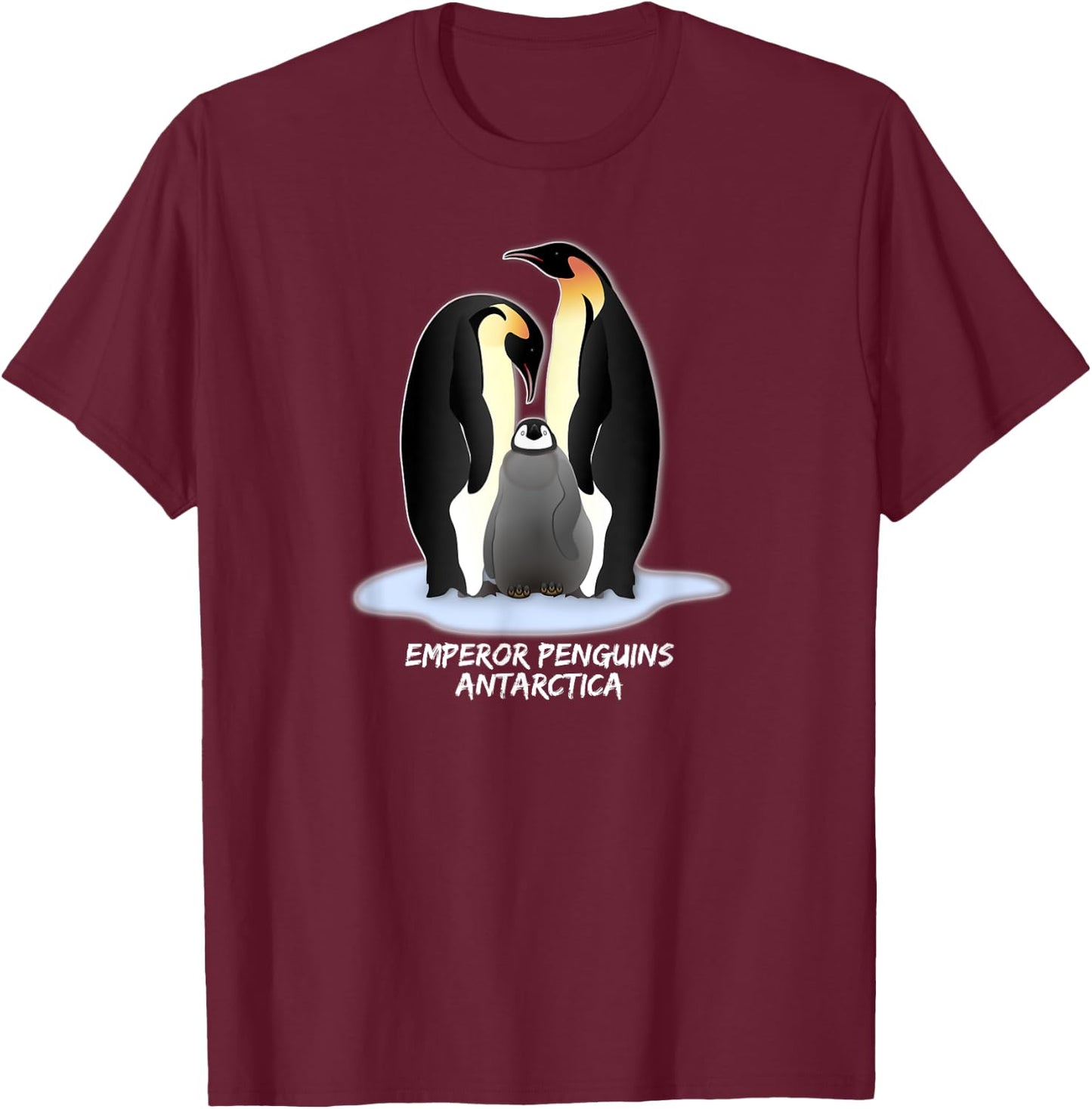 Emperor Penguins Antarctica #2 nature, wildlife T-Shirt - T-Shirt | Maroon