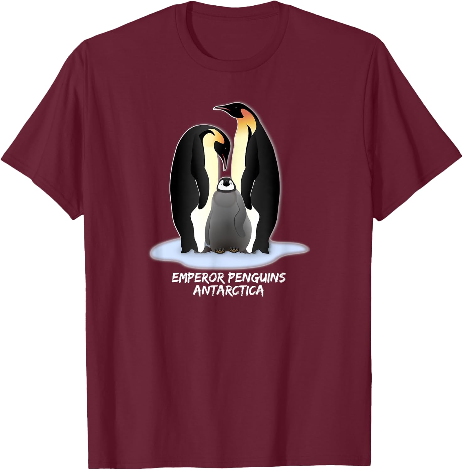 Emperor Penguins Antarctica #2 nature, wildlife T-Shirt - T-Shirt | Maroon