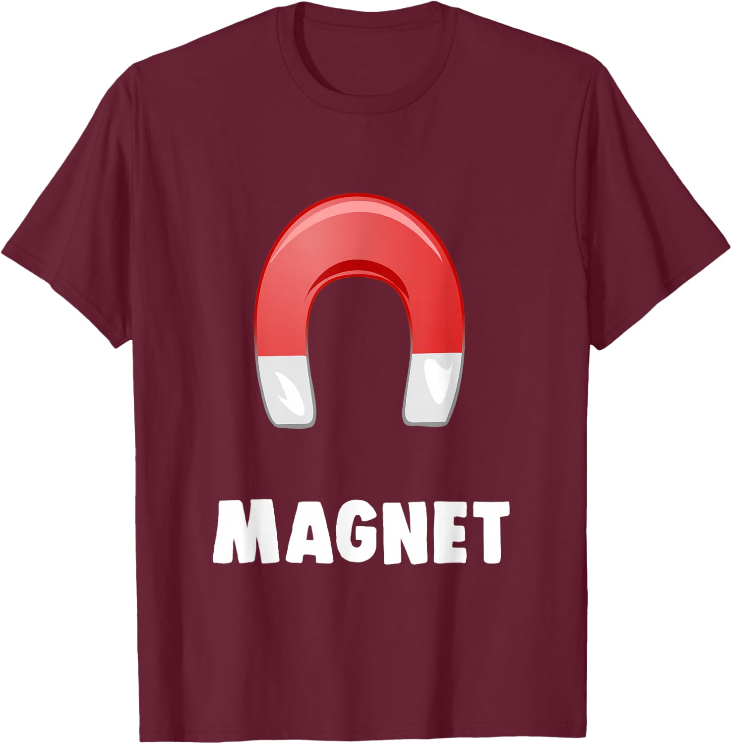 Magnet Matching Halloween Costumes for Couples T-Shirt - T-Shirt | Maroon