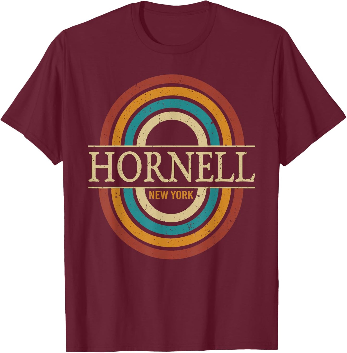 Vintage Retro Hornell NY New York Souvenir Men Women T-Shirt - T-Shirt | Maroon