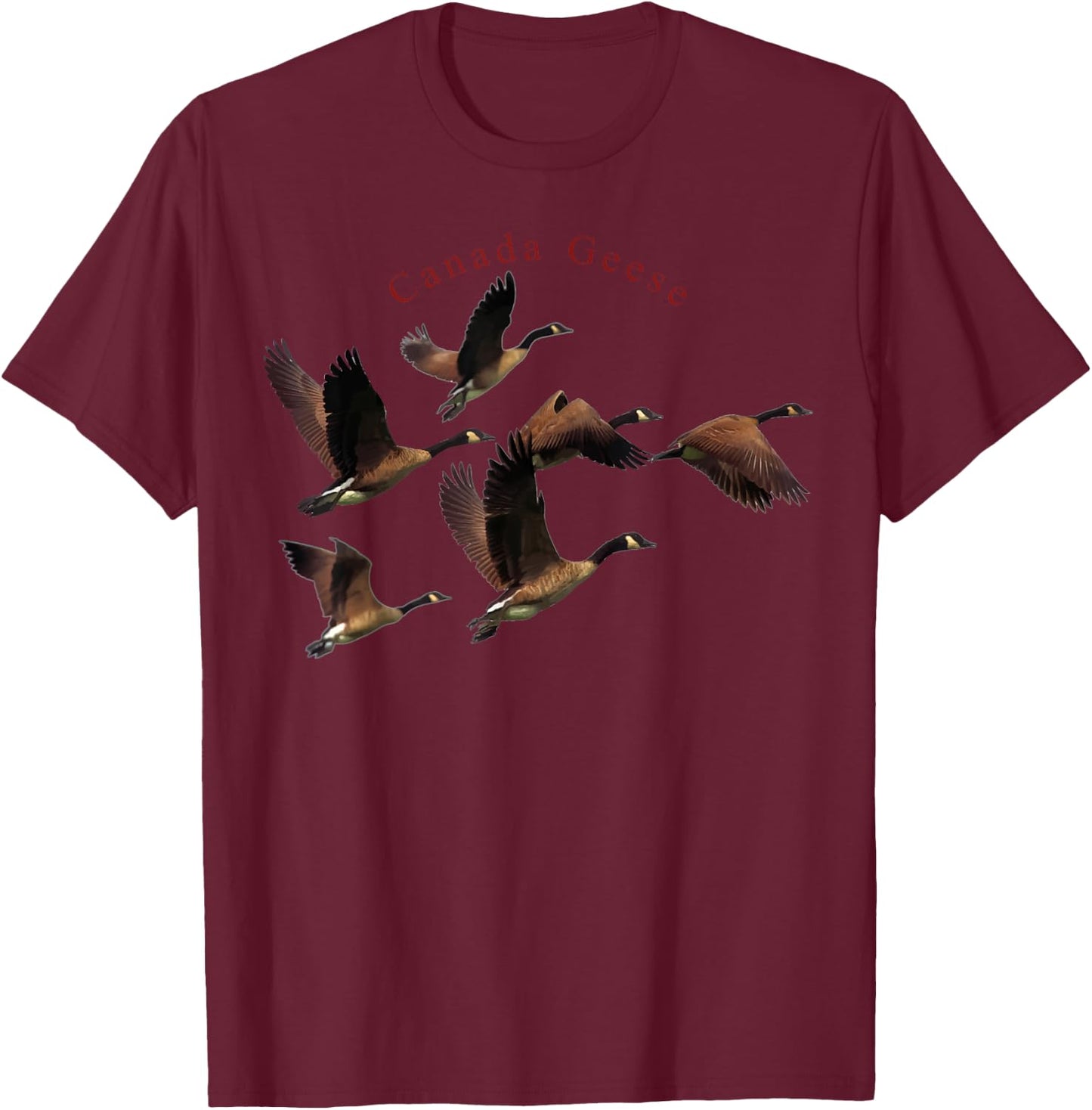 Canada Geese Migrating Birds Flying T-Shirt - T-Shirt | Maroon