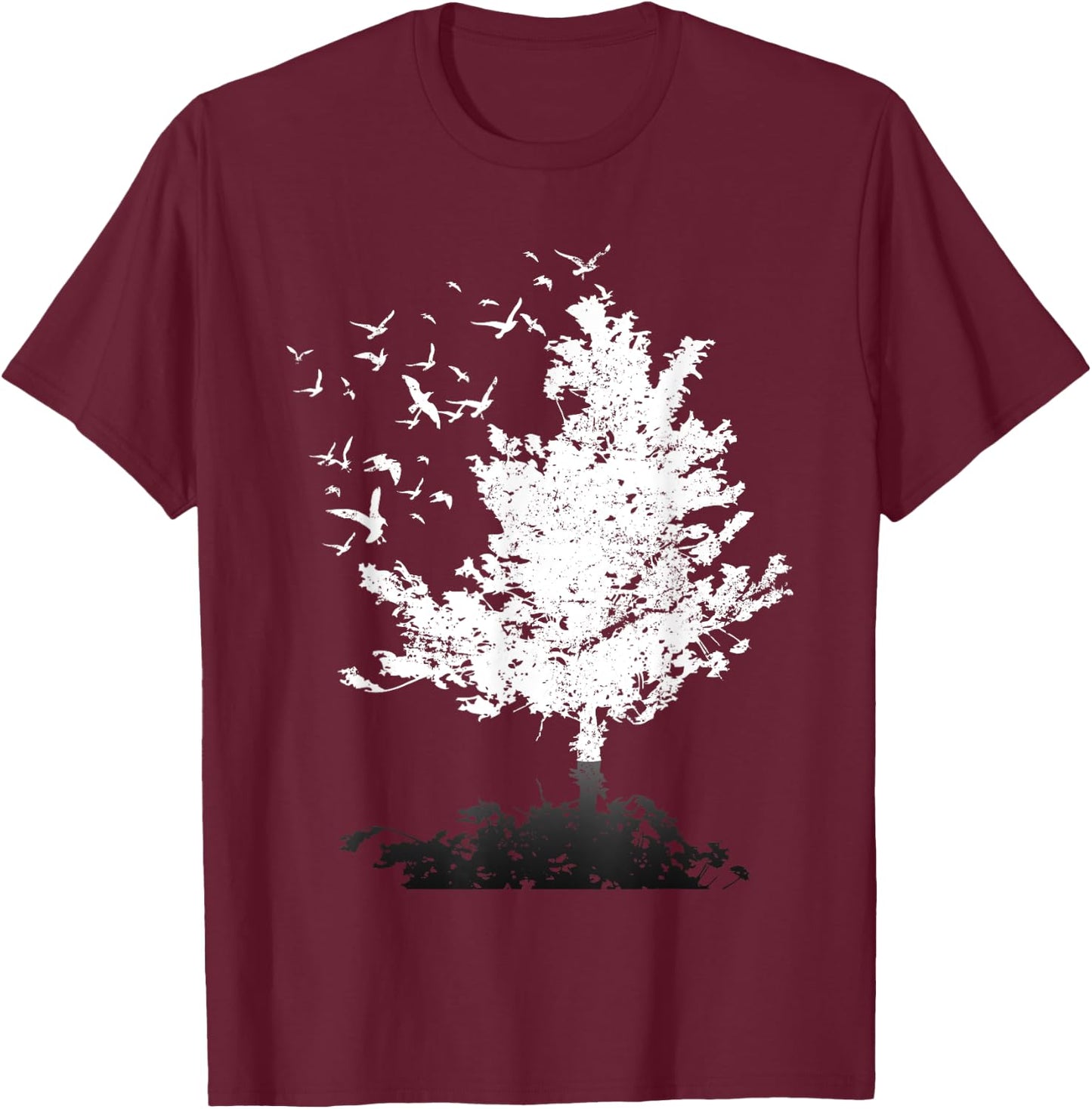 Nature Birds Outdoor Forest Trees Wildlife Forest T-Shirt - T-Shirt | Maroon
