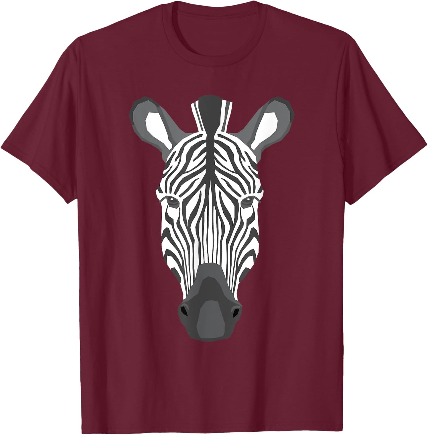 Zebra Head - Wildlife Safari Animal Lover Zookeeper T-Shirt - T-Shirt | Maroon