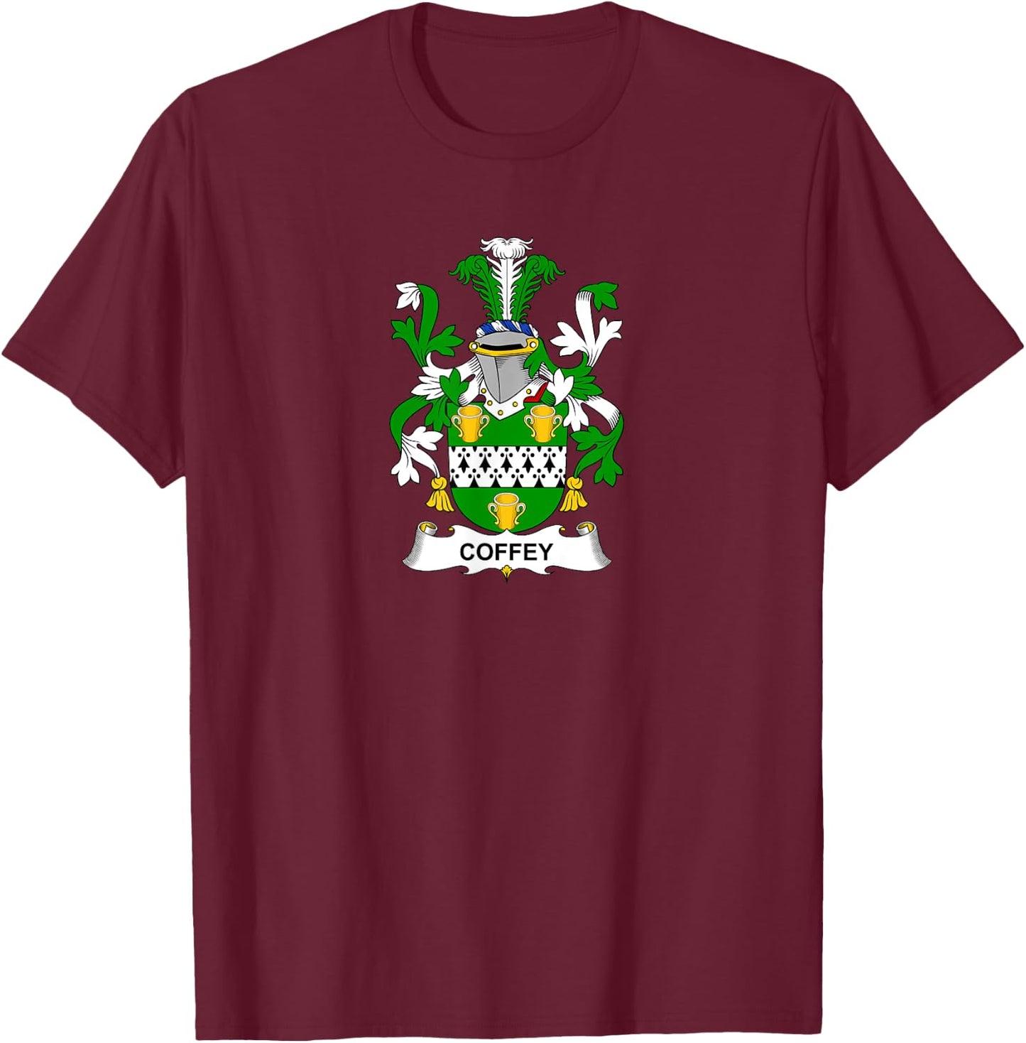 Coffey Coat of Arms - Family Crest Shirt T-Shirt - T-Shirt | Maroon