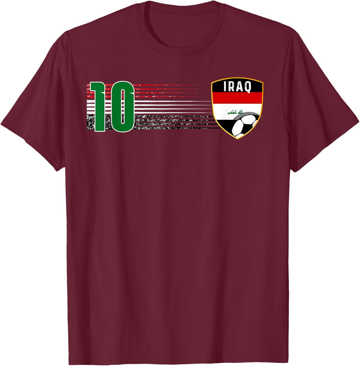 Vintage Iraq Flag Iraqi Pride Lovers T-Shirt - T-Shirt | Maroon