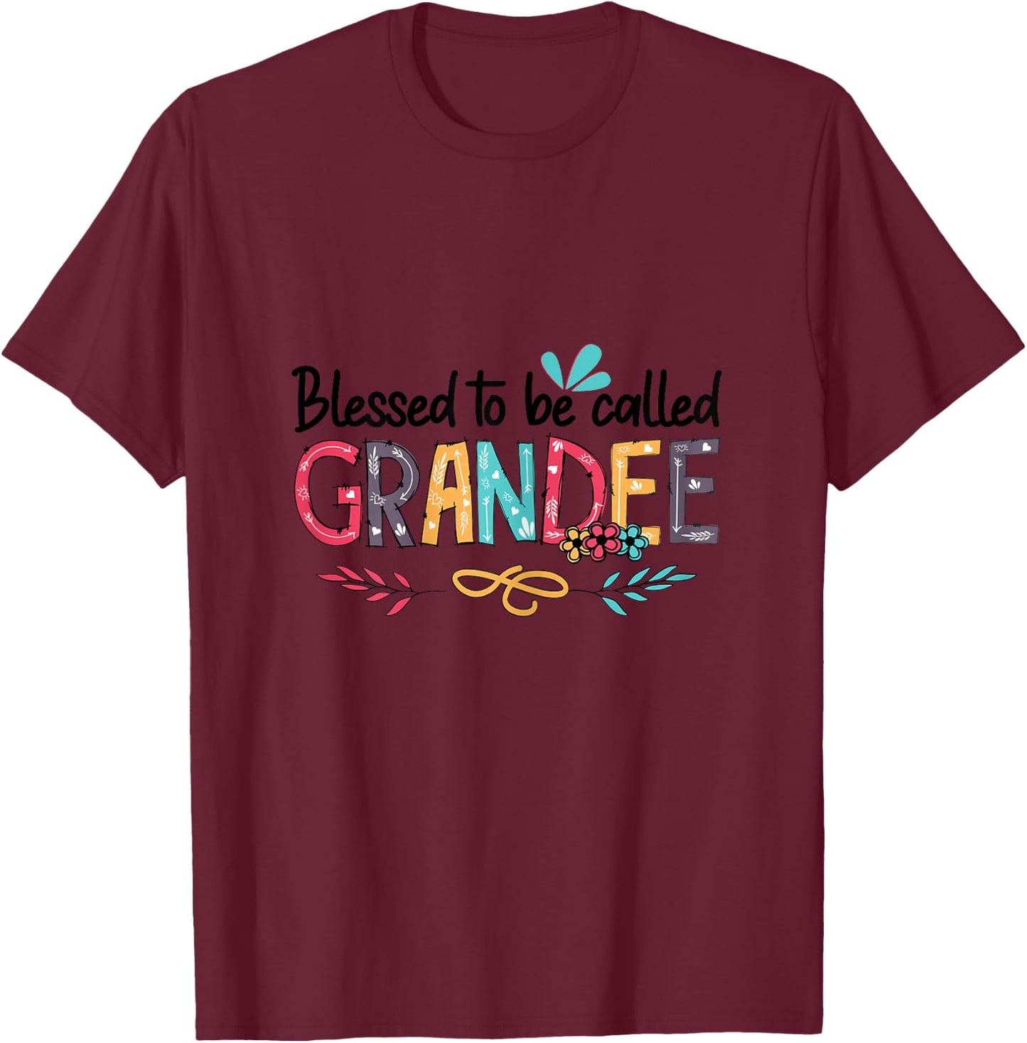 Blessed To Be Called Grandee Funny Mom Mother's Day T-Shirt - T-Shirt | Maroon