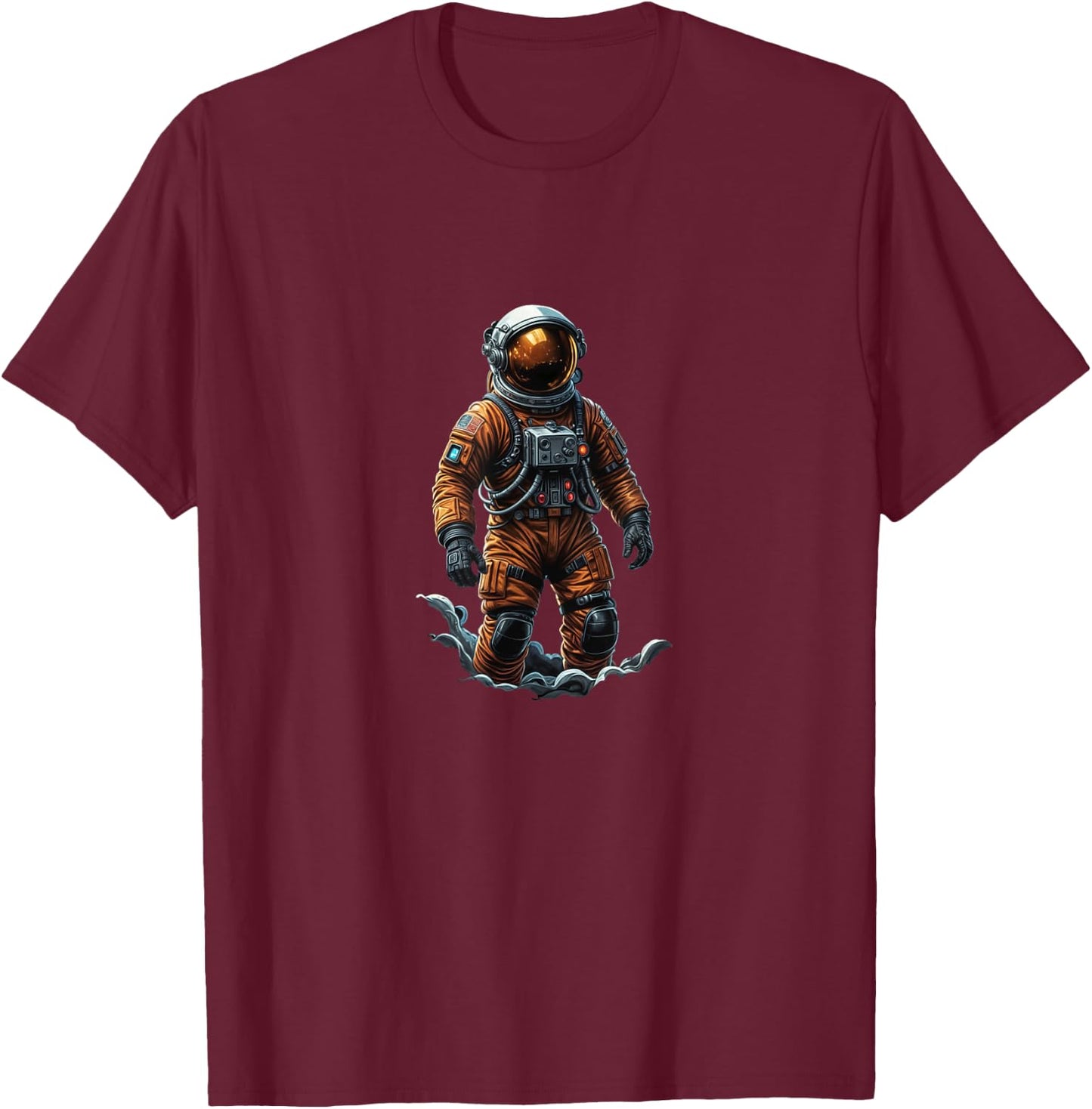 Astronaut Outer Space | Casual Graphic Streetwear Men Woman T-Shirt - T-Shirt | Maroon