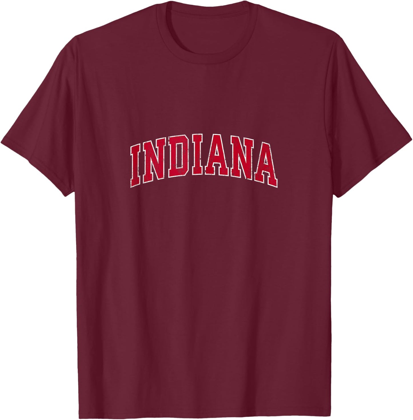 Indiana IN Vintage Sports Design Red Design T-Shirt - T-Shirt | Maroon