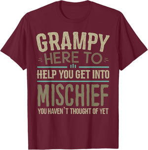 Grapheino Co. Funny Grampy Apparel & Gifts Grampy Mischief Fathers Day T-Shirt - T-Shirt | Maroon