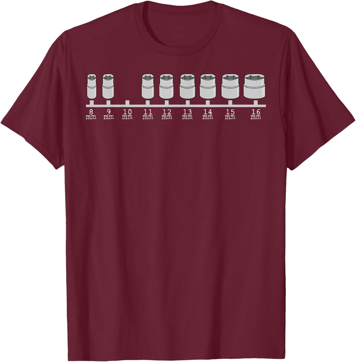 Mechanic Tuner Car Mechanic 10 mm Key T-Shirt - T-Shirt | Maroon