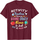 Activity Professionals Week Activity Assistant -Adults Black Letter Print T-Shirt - T-Shirt | Maroon