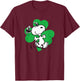 Peanuts - St.Patricks - Dancing Snoopy Shamrock T-Shirt - T-Shirt | Maroon