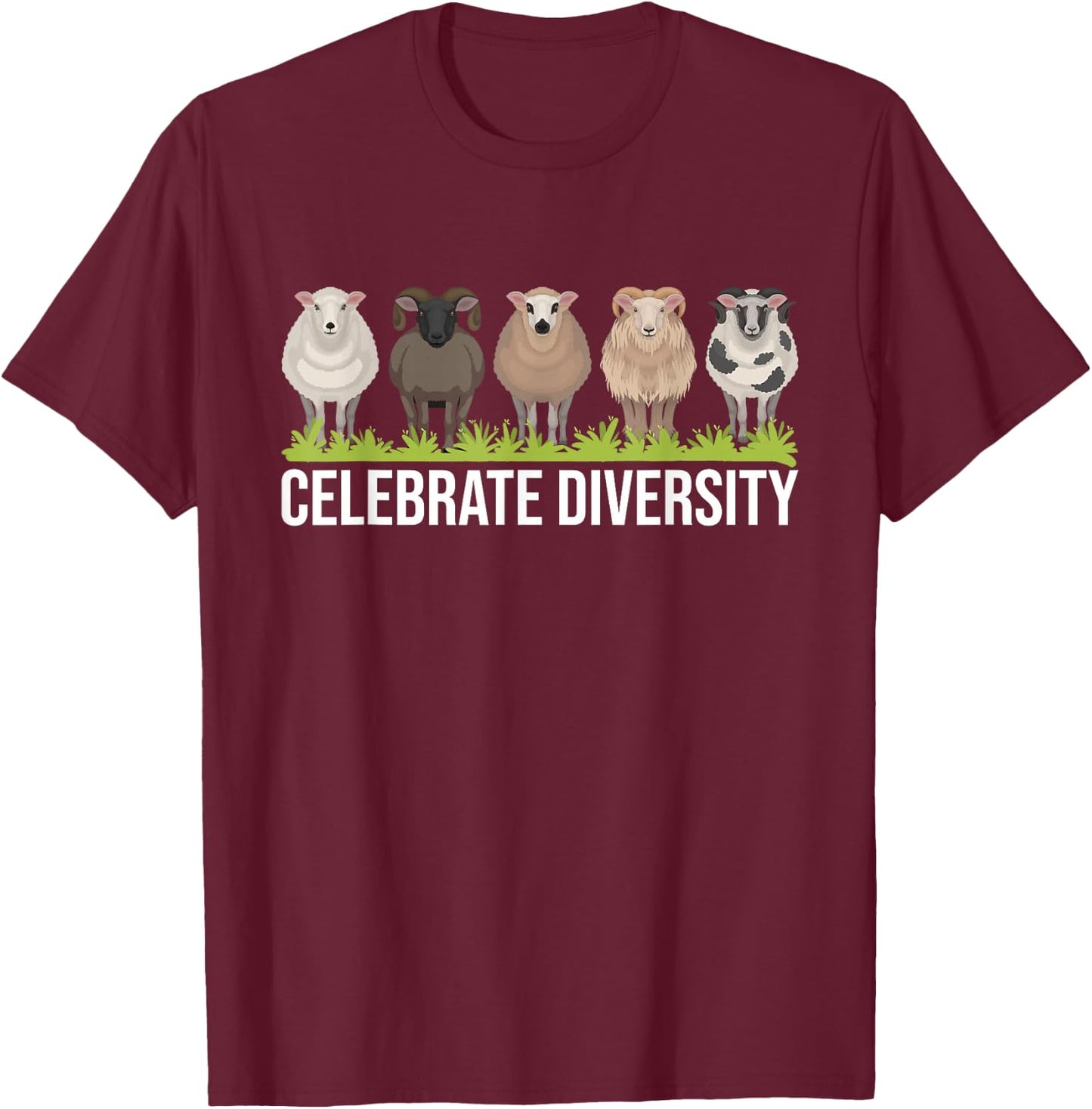Celebrate Diversity - Sheep Whisperer Herder Farmer T-Shirt - T-Shirt | Maroon