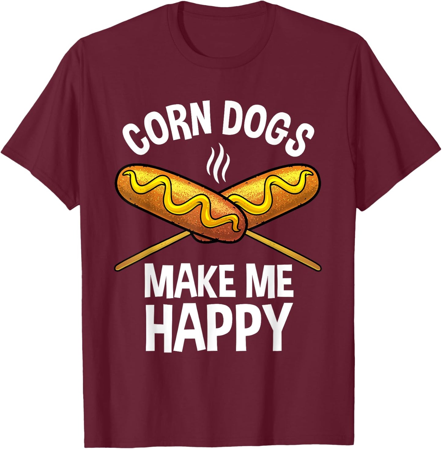 Funny Corn Dog Women Kids Corn Dog Hot Dog Lovers T-Shirt - T-Shirt | Maroon