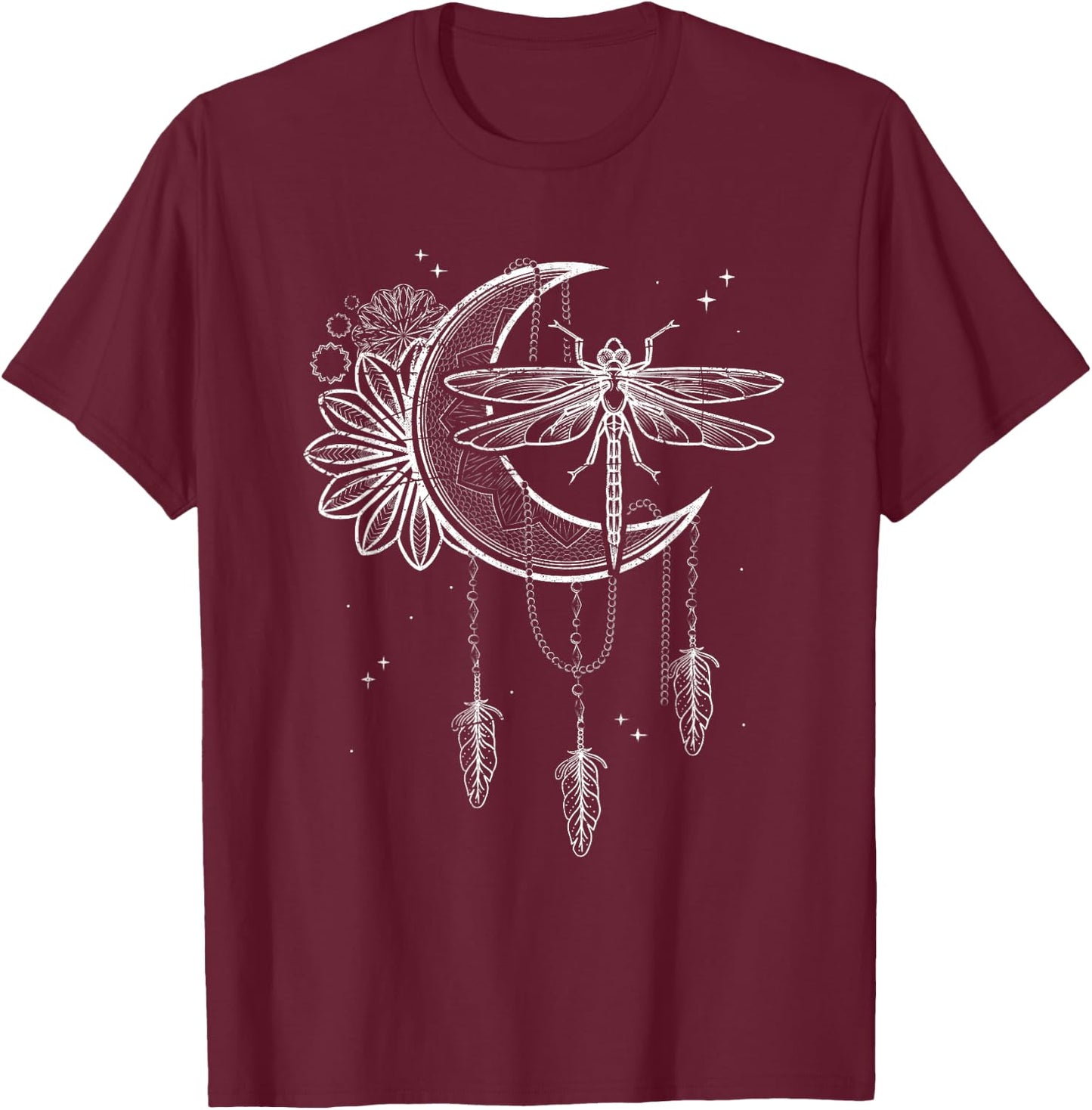 Dreamcatcher Blackcraft Wiccan Witch Dragonfly Pagan Occult T-Shirt - T-Shirt | Maroon