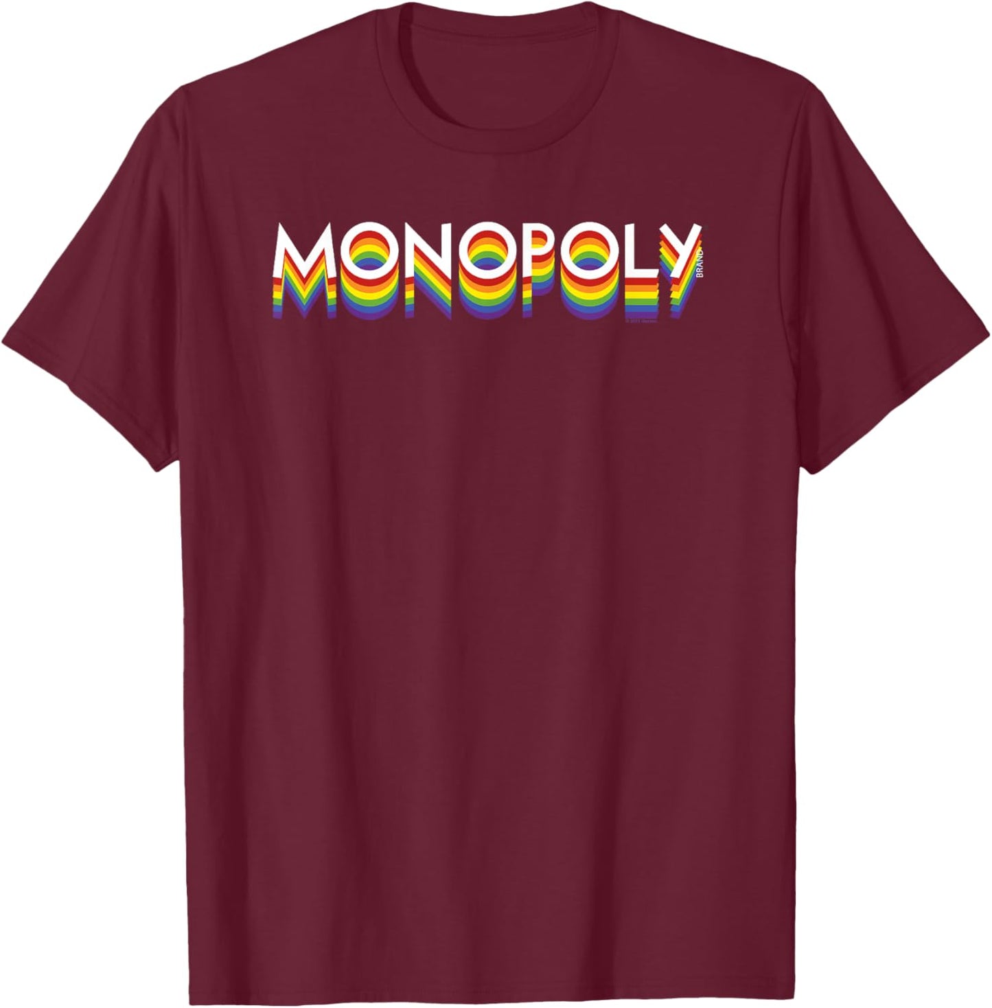Monopoly Rainbow Stack Logo T-Shirt - T-Shirt | Maroon