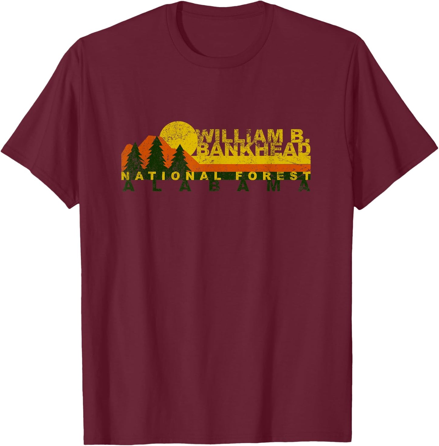 William B. Bankhead National Forest Vintage Retro T-Shirt - T-Shirt | Maroon