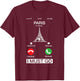 Paris Is Calling And I Must Go Funny Phone Screen T-Shirt - T-Shirt | Maroon