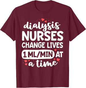 Nephrology Nursing Dialysis Nurse Gifts Kidney RN T-Shirt - T-Shirt | Maroon