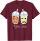 Bes Teas Best Friends Besties Boba Tea Bubble Tea Gift T-Shirt - T-Shirt | Maroon