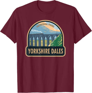 Yorkshire Dales National Park England Vintage T-Shirt - T-Shirt | Maroon