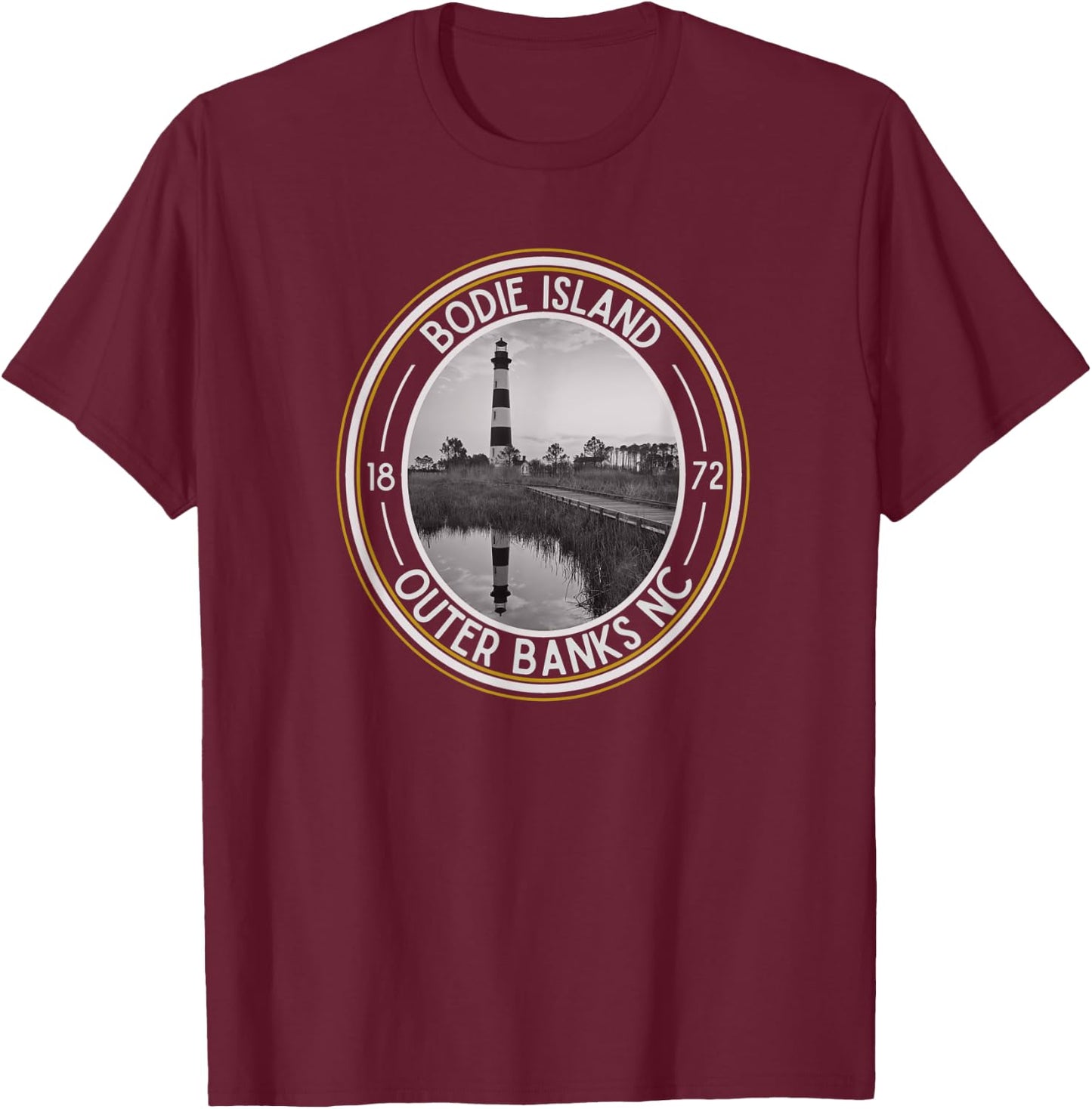 Bodie Island Light House, North Carolina T-Shirt - T-Shirt | Maroon