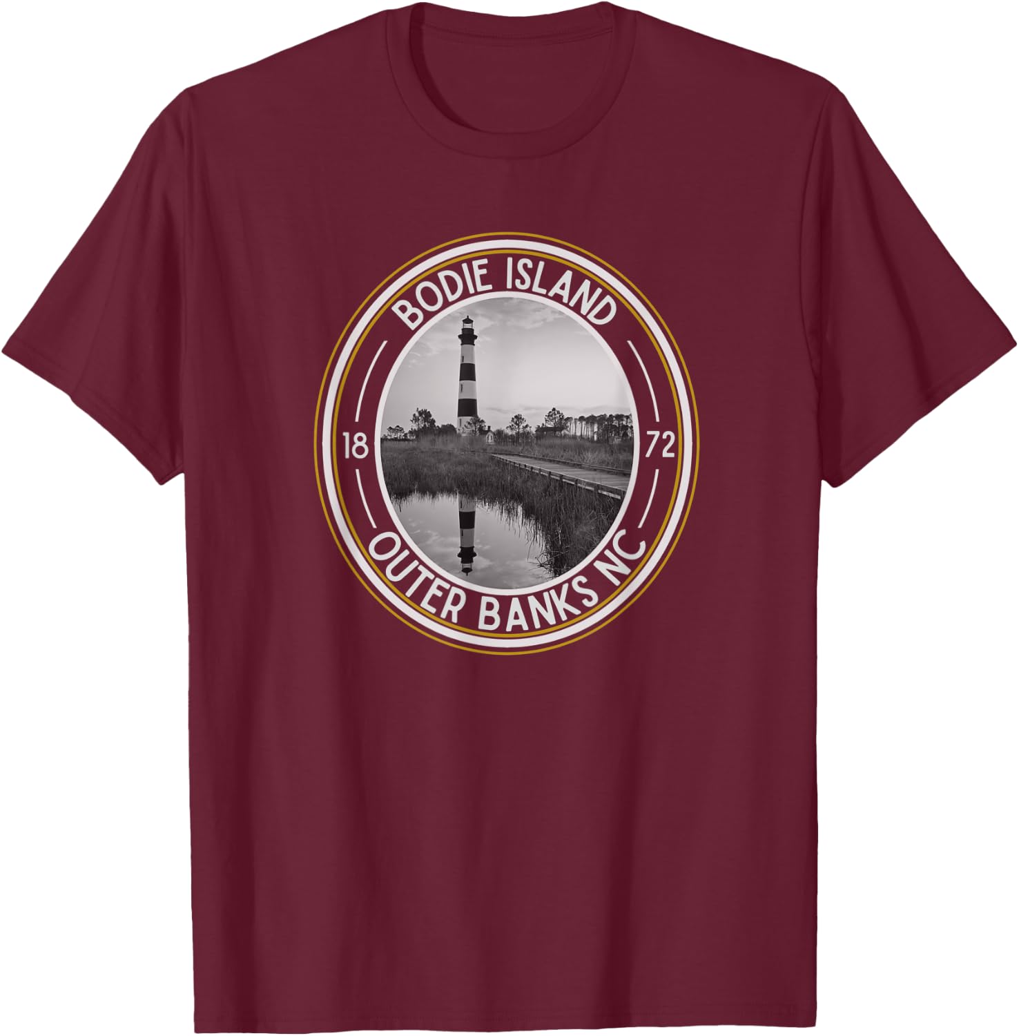Bodie Island Light House, North Carolina T-Shirt - T-Shirt | Maroon
