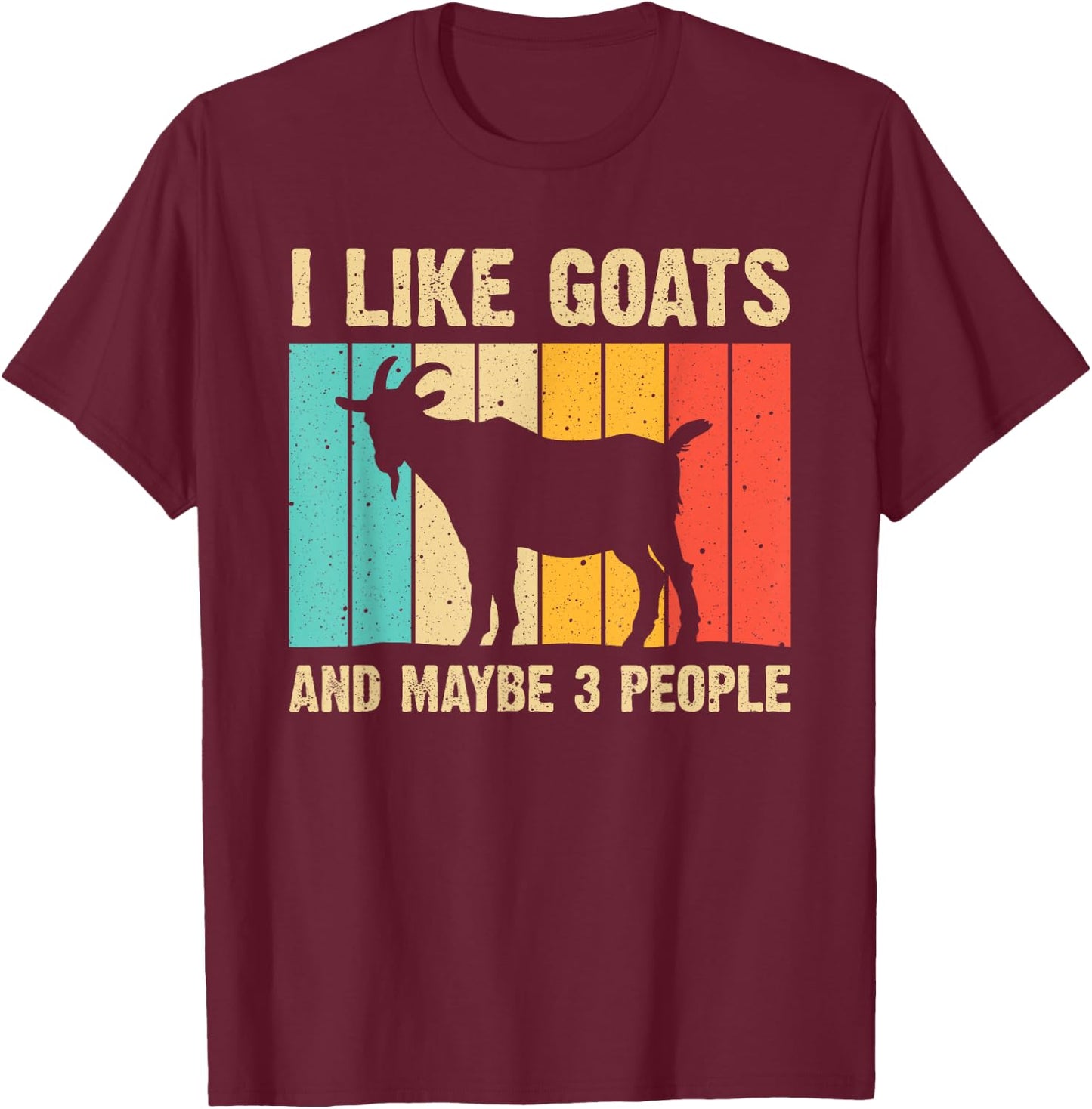Funny Goat Art Women Kids Farming Goat Lover Stuff T-Shirt - T-Shirt | Maroon