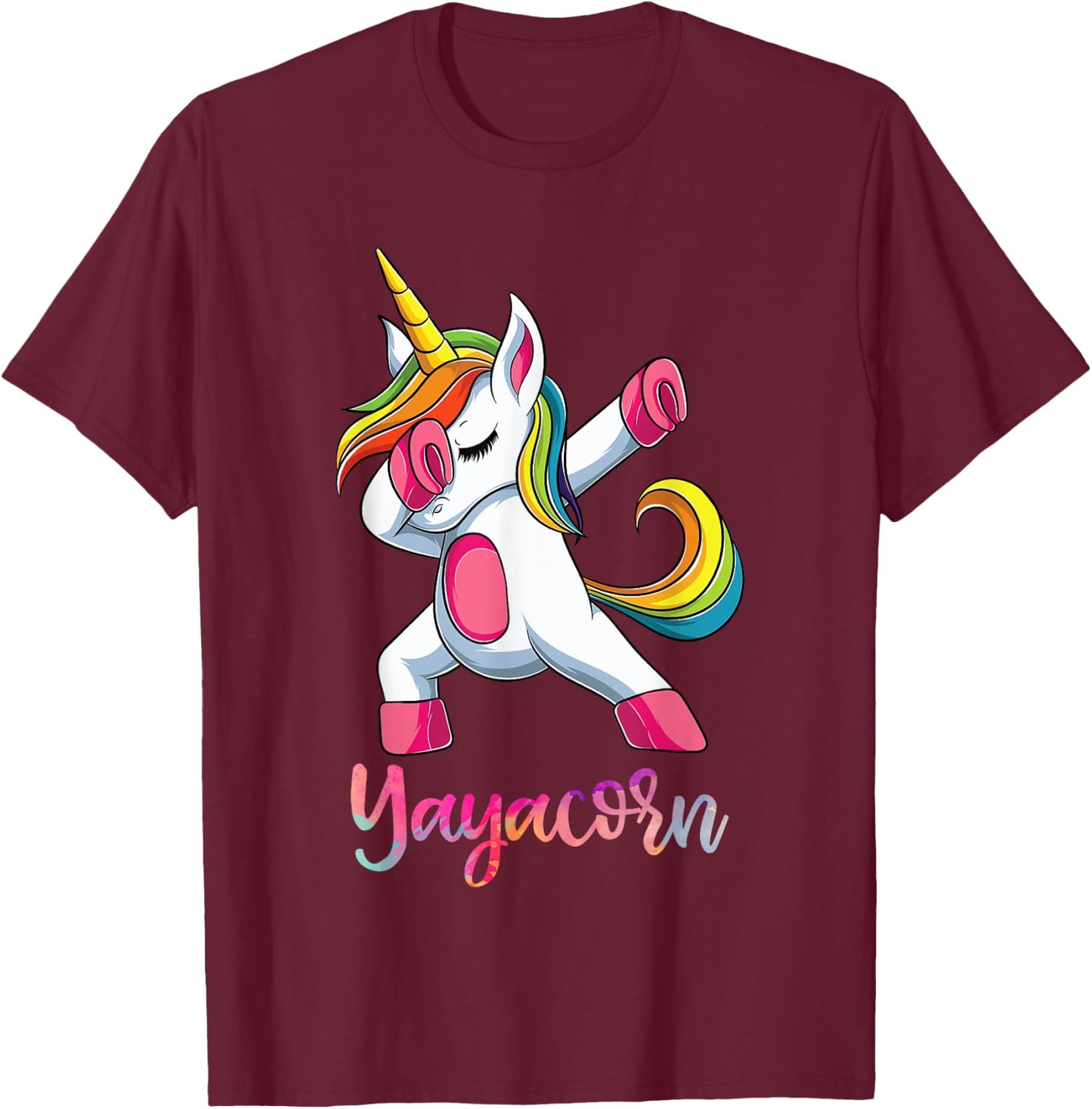 Yayacorn Yaya Unicorn Shirt, Mothers Day Greek Grandma T-Shirt - T-Shirt | Maroon