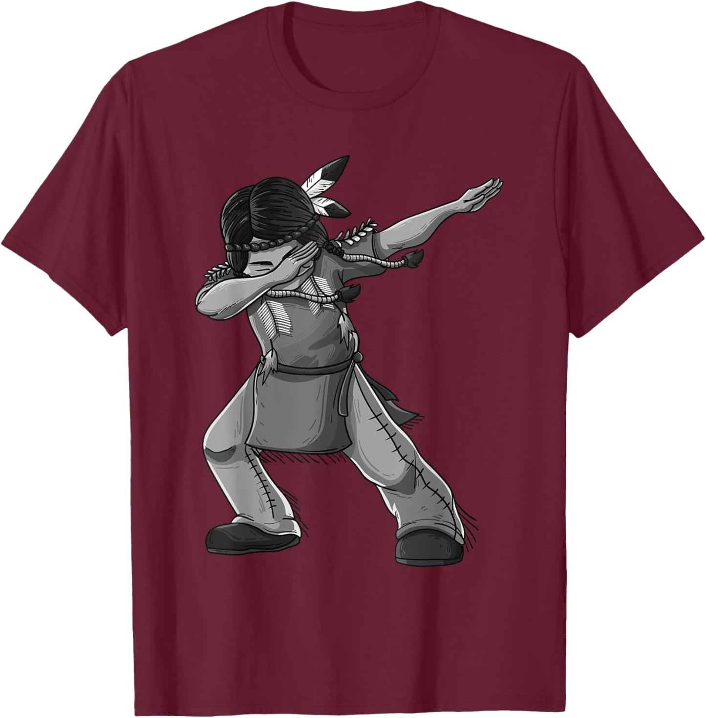 Dabbing Indian Funny Cute Native American Dance Dab Gift T-Shirt - T-Shirt | Maroon