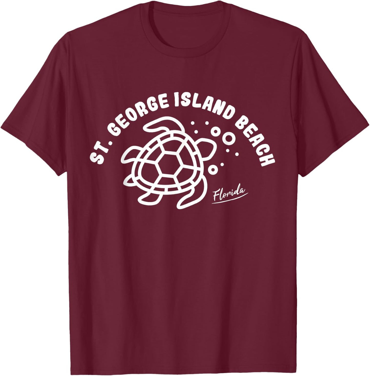 St. George Island Beach Florida Sea Turtle Souvenir T-Shirt - T-Shirt | Maroon