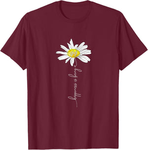 Happiness Is Being A Gigi Daisy Mother's Day Gifts T-Shirt - T-Shirt | Maroon