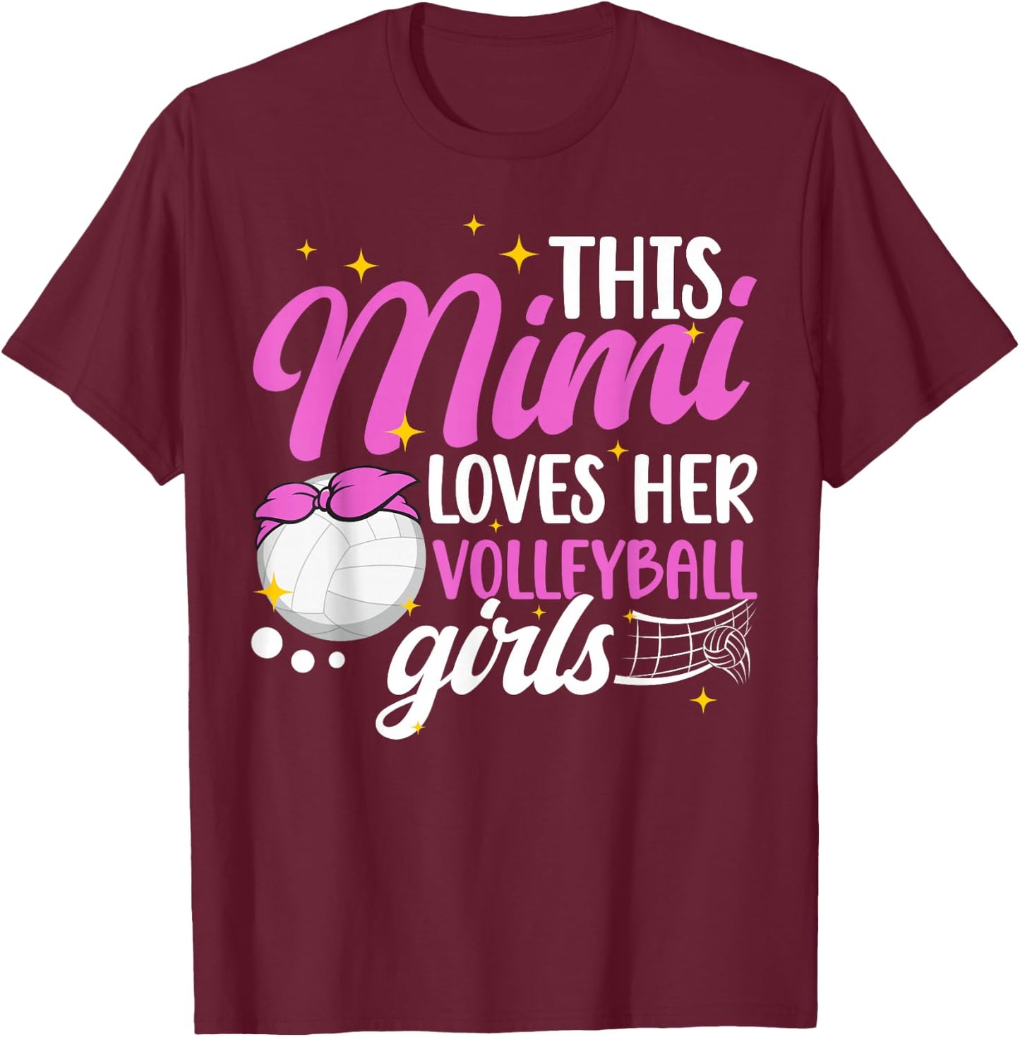 Volleyball Mimi Proud Mimi Of A Volleyball Player T-Shirt - T-Shirt | Maroon