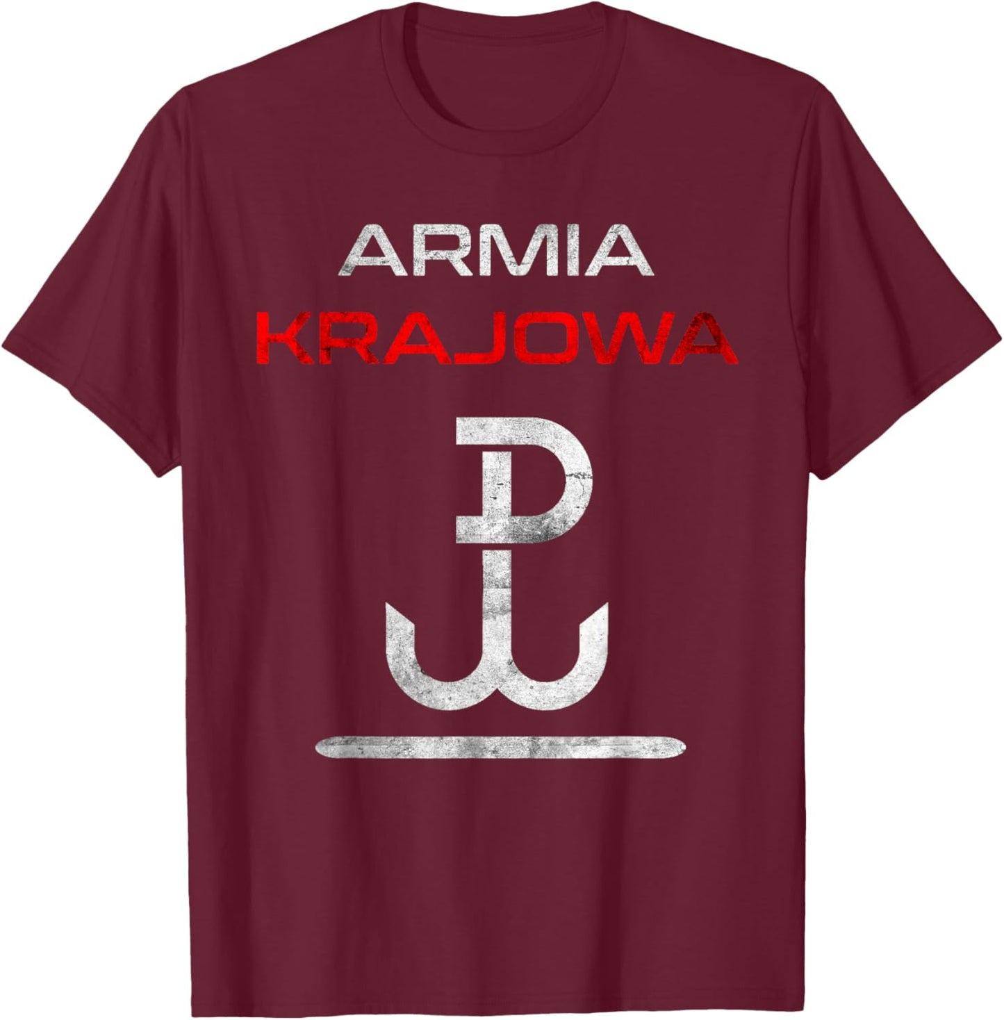 Armia Krajowa 1944 Poland Polskie Polish Resistance Gift T-Shirt - T-Shirt | Maroon