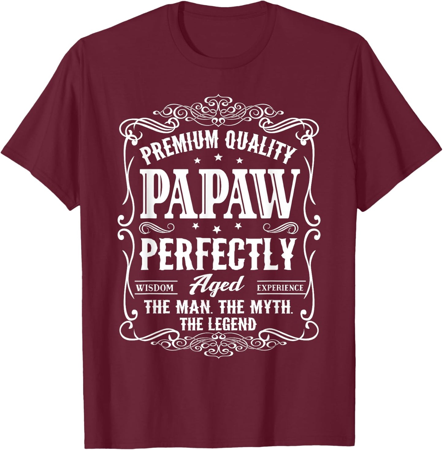 Vintage Papaw Fathers Day Grandpa Gift Funny T-Shirt - T-Shirt | Maroon
