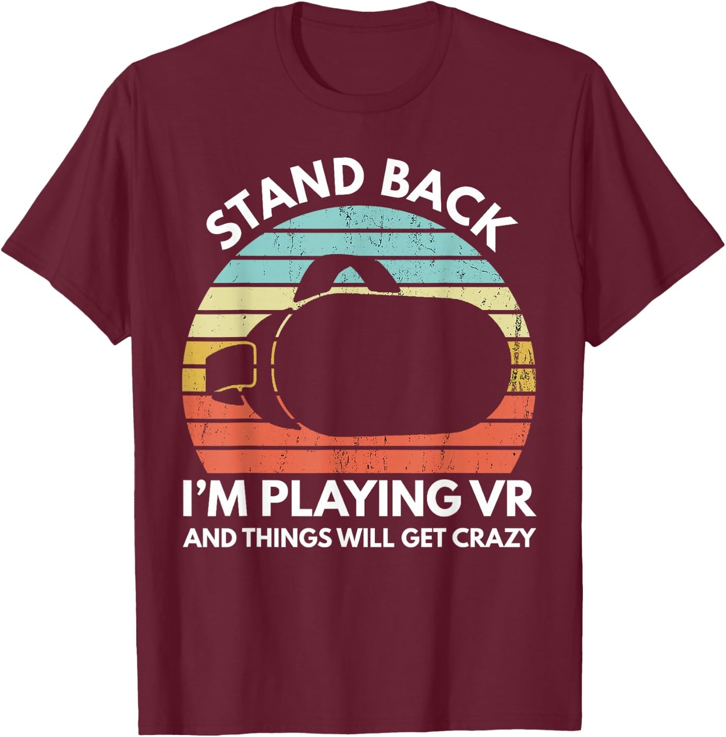 Virtual Reality Athlete Funny VR Gamer Saying T-Shirt - T-Shirt | Maroon